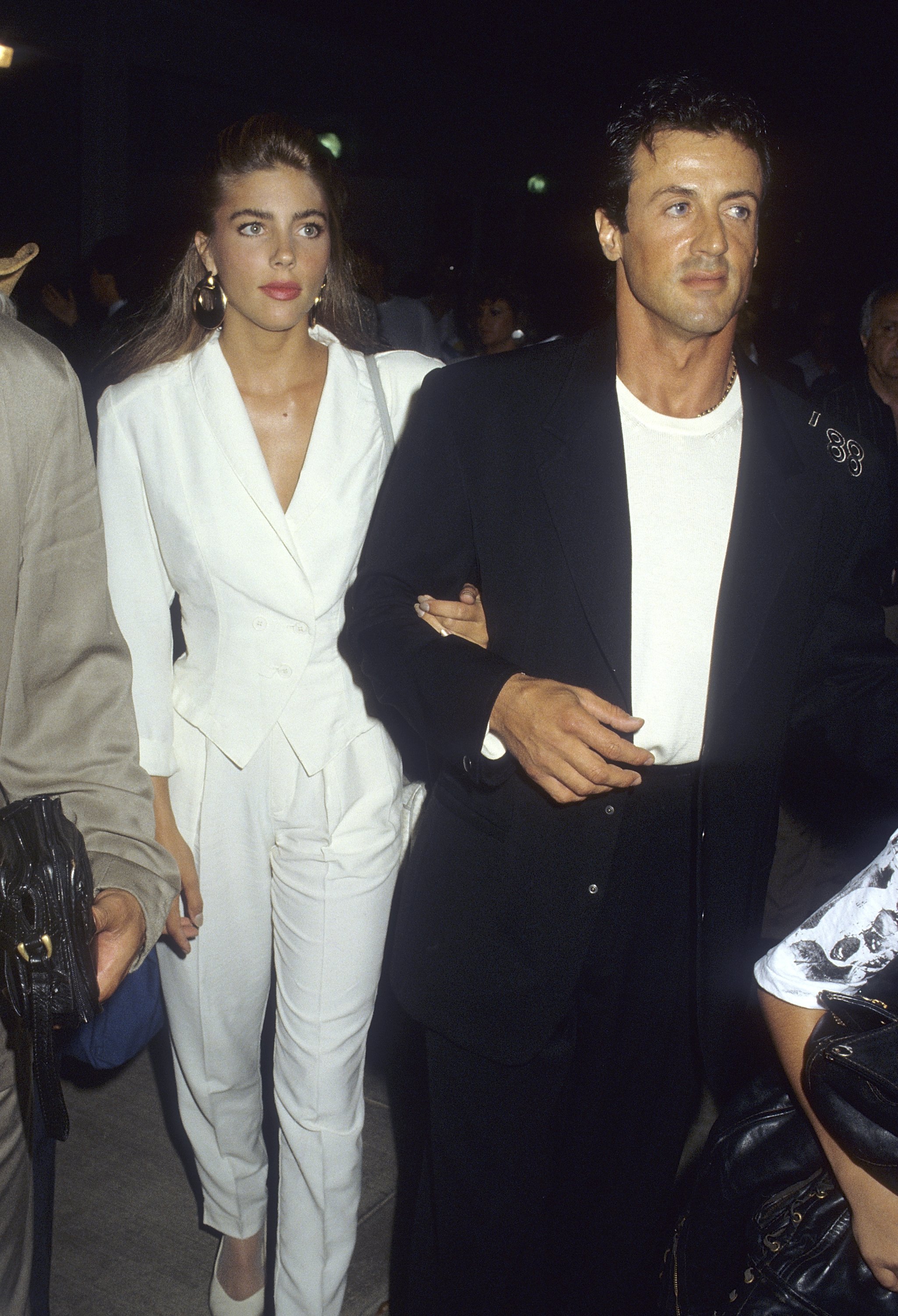 Sylvester Stallone and date Jennifer Flavin attend Mike O'Hara's Power Polo and Cocktail Reception to Benefit Vital Options on August 26, 1988 at the Los Angeles Equestrian Center in Burbank, California | Photo Getty Images