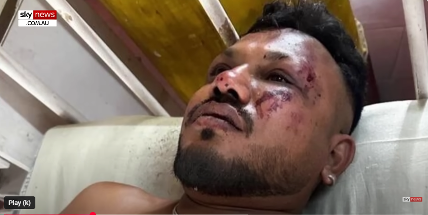 Viswash Ramesh on a hospital bed from a video posted on June 13, 2025 | Source: YouTube/SkyNewsAustralia