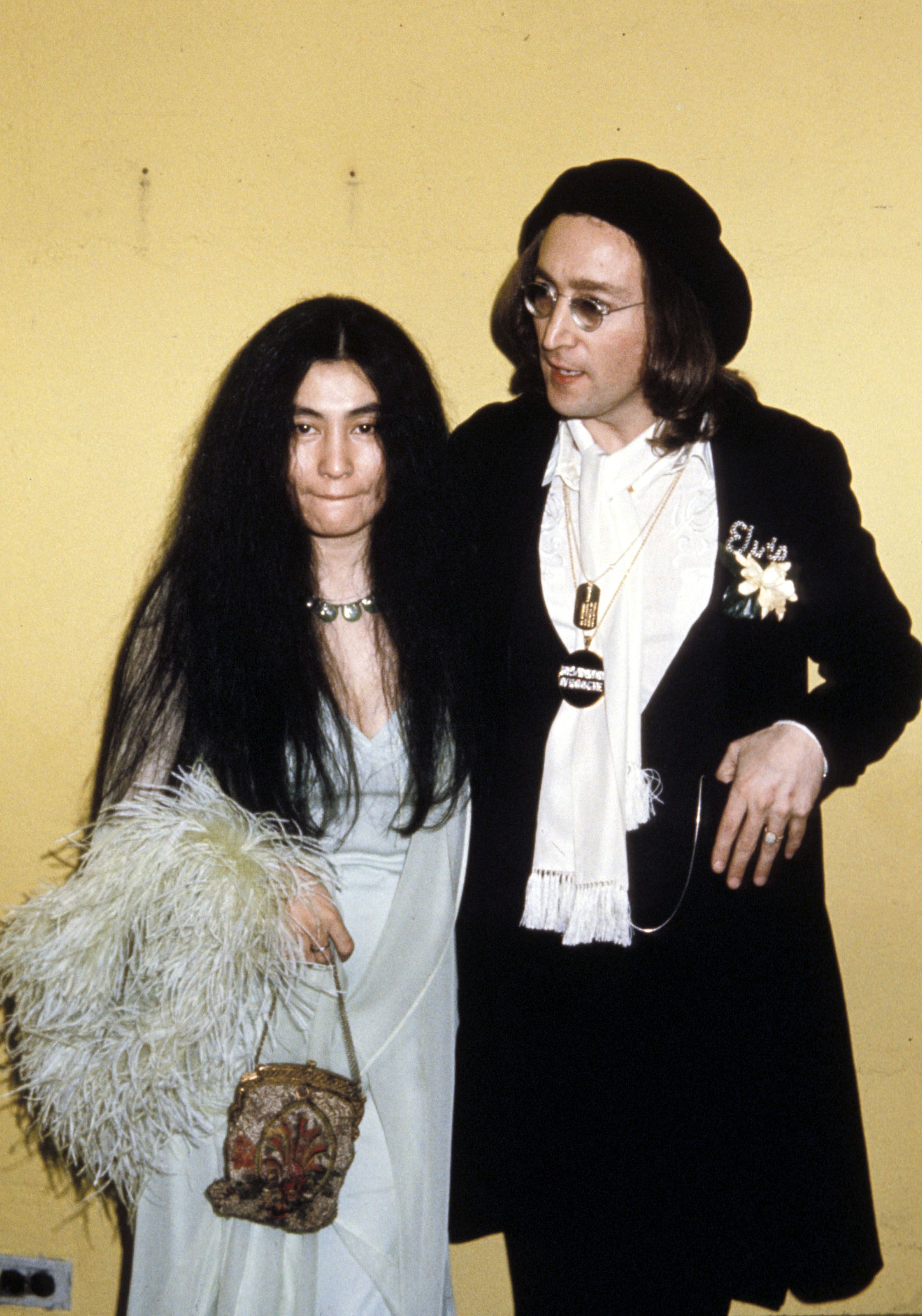 Yoko Ono and John Lennon at the 17th Annual GRAMMY Awards. | Source: Getty Images