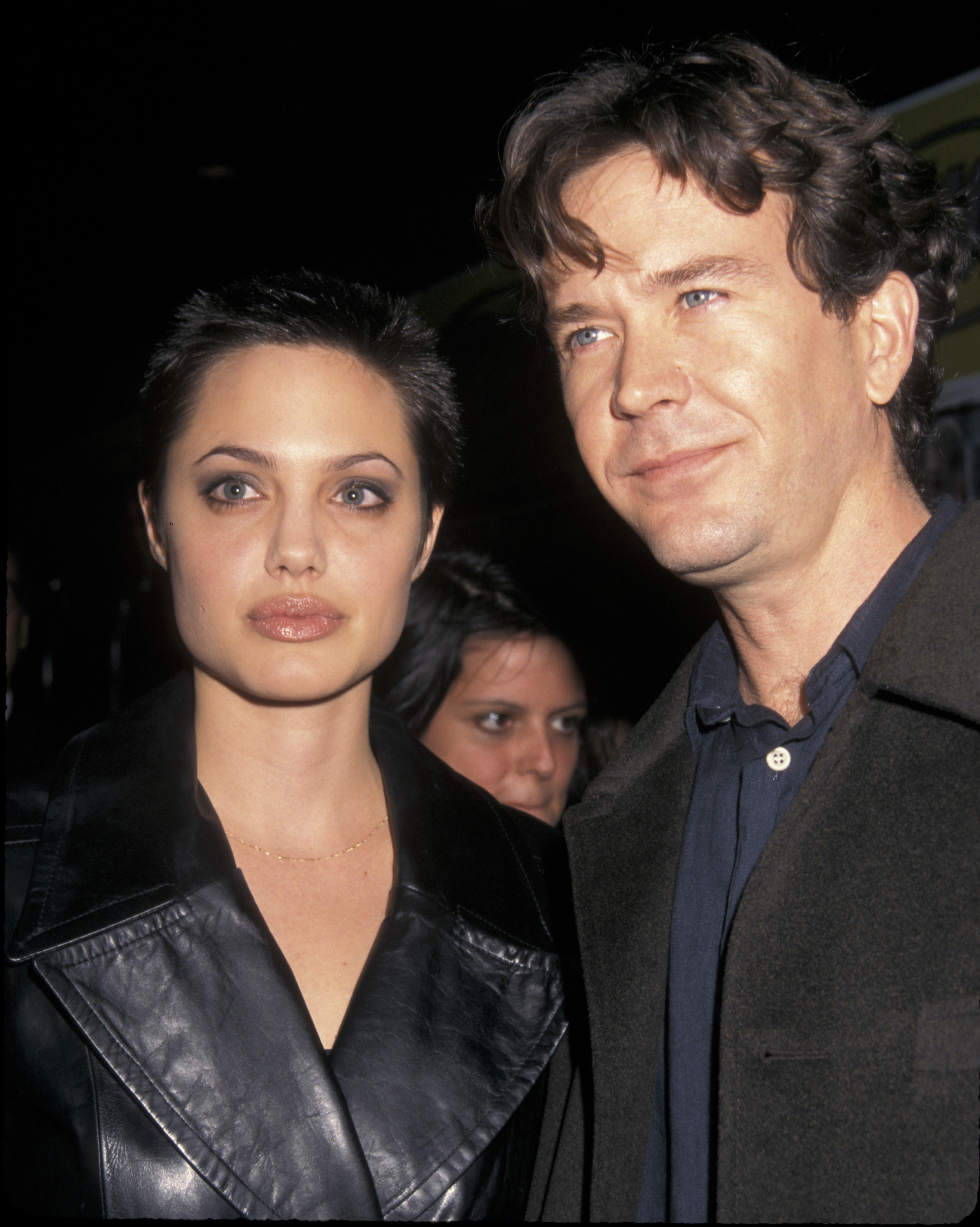 Angelina Jolie and Timothy Hutton at the 1997 premiere of "Playing God" in New York City. | Source: Getty Images