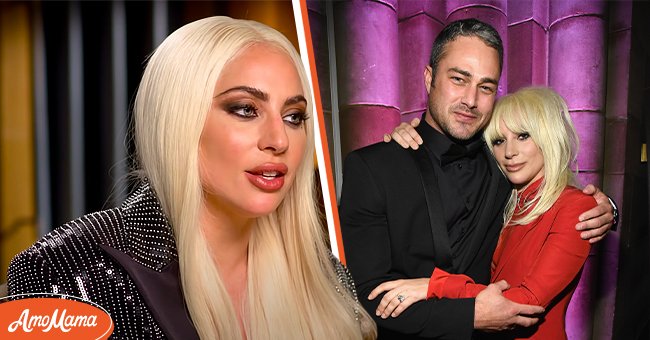 Left: Singer Lady Gaga, real names Stefani Germanotta | Photo: Getty Images. Right: Lady Gaga with actor Taylor Kinney. | Photo: Youtube.com/BuzzFeed UK 