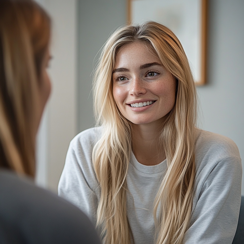 A closeup of a woman talking to a psychotherapist | Source: Midjourney