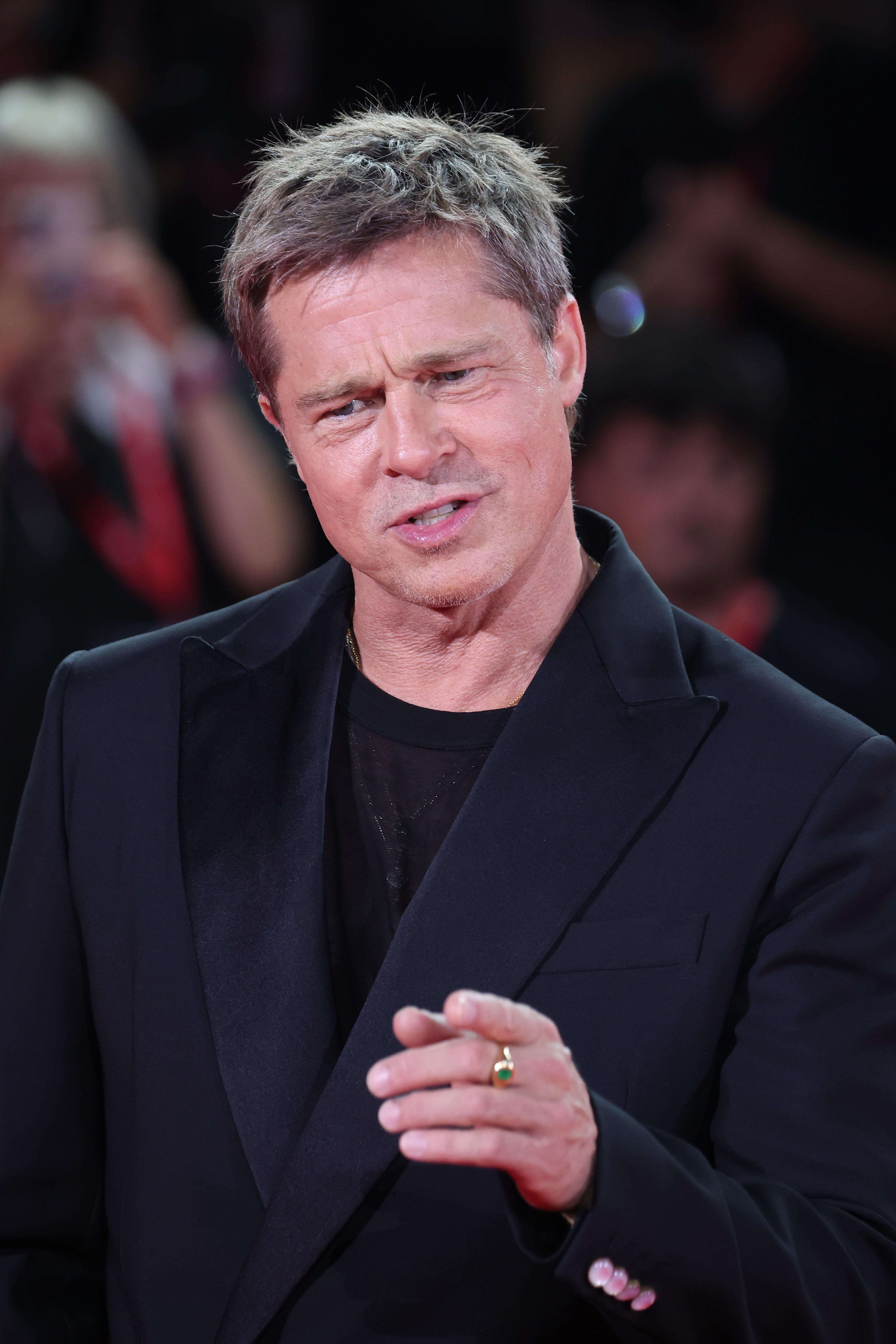 Brad Pitt at the "Wolfs" red carpet during the 81st Venice International Film Festival on September 1, 2024, in Italy. | Source: Getty Images