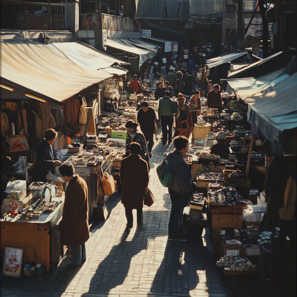 A busy flea market | Source: Midjourney