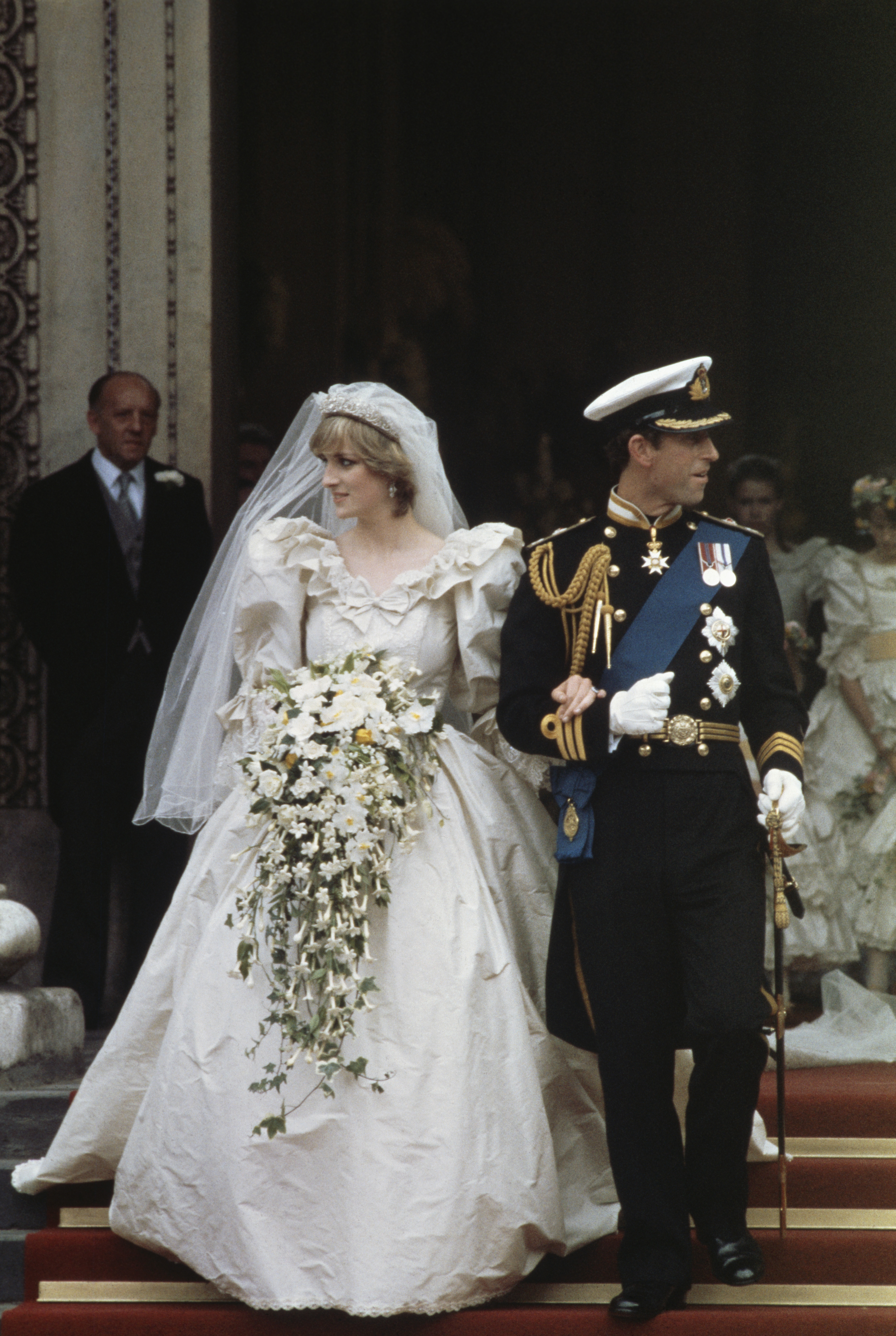 Prince Charles and Lady Diana Spencer leave St Paul's Cathedral on July 29, 1981, in London, England. | Source: Getty Images