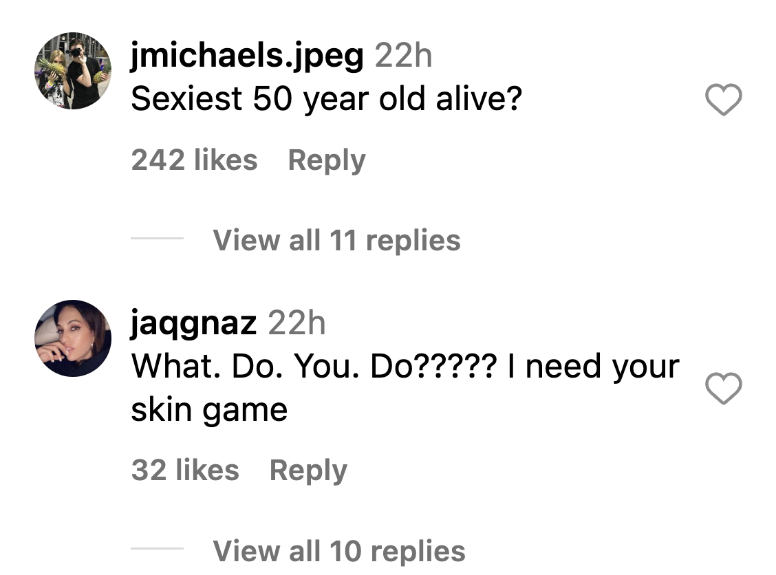 Screenshot of comments on Kate Beckinsale's Instagram post. | Source: Instagram/KateBeckinsale