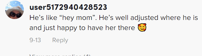 A user's comment on a video of teenager with down syndrome who met his mom. | Photo: tiktok.com/pinkertonboysadventures