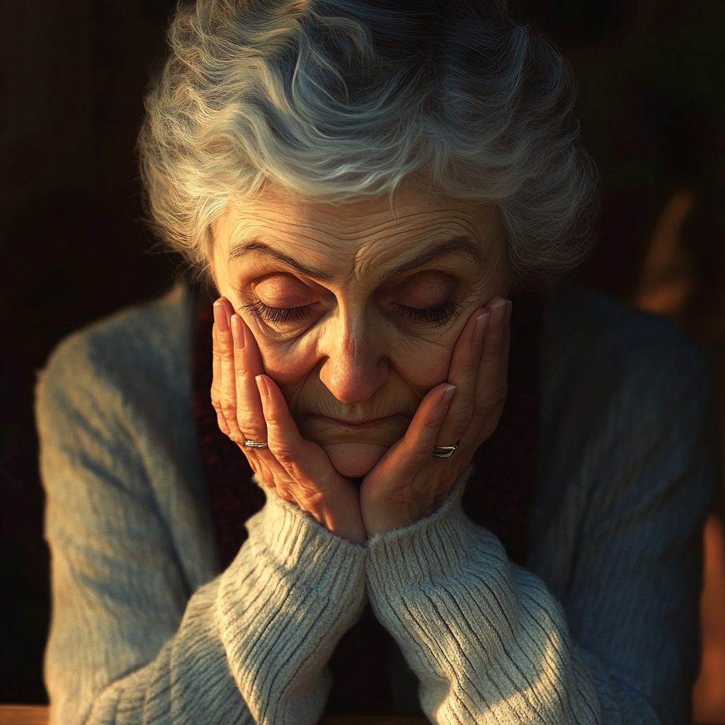 A sad older woman | Source: Midjourney