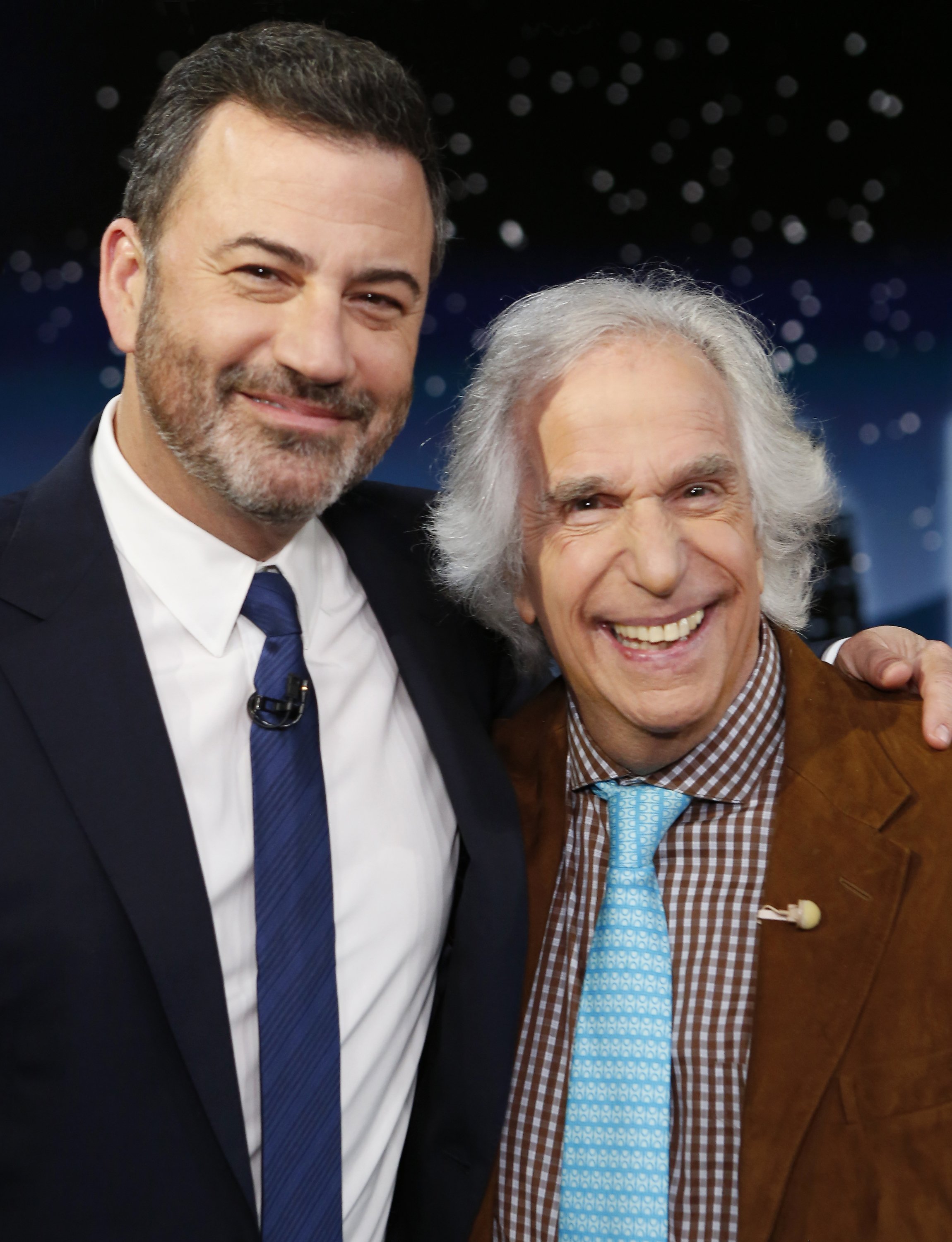 Jimmy Kimmel and Henry Winkler  photographed on the set of "Jimmy Kimmel Live!" | Source: Getty Images