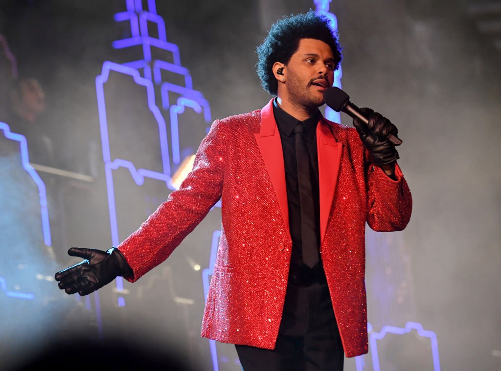 The Weeknd pictured performing at the Super Bowl halftime show, February 8, 2021. | Photo: Getty Images