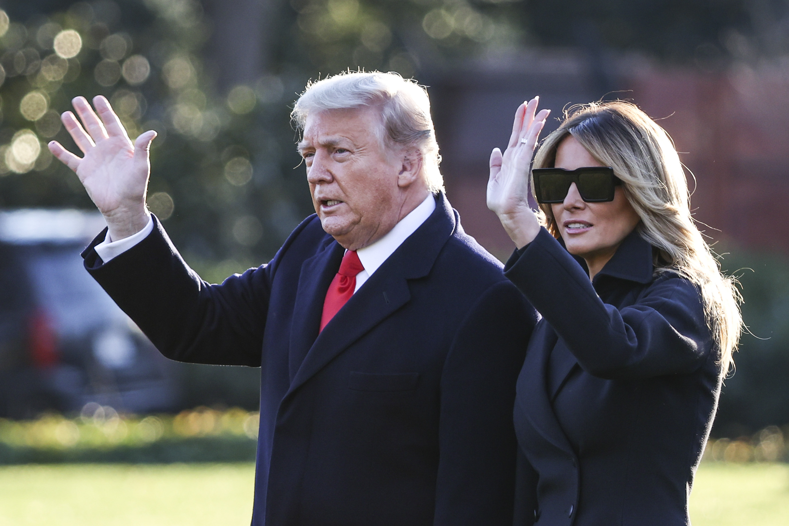 Donald and Melania Trump photographed on the South Lawn of the White House on December 23, 2020, in Washington, D.C. | Source: Getty Images