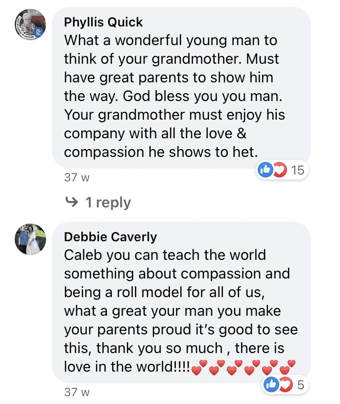 Netizens react to Caleb and Bray's heartwarming connection. | Source: facebook.com/SharingIsCaringNewsner
