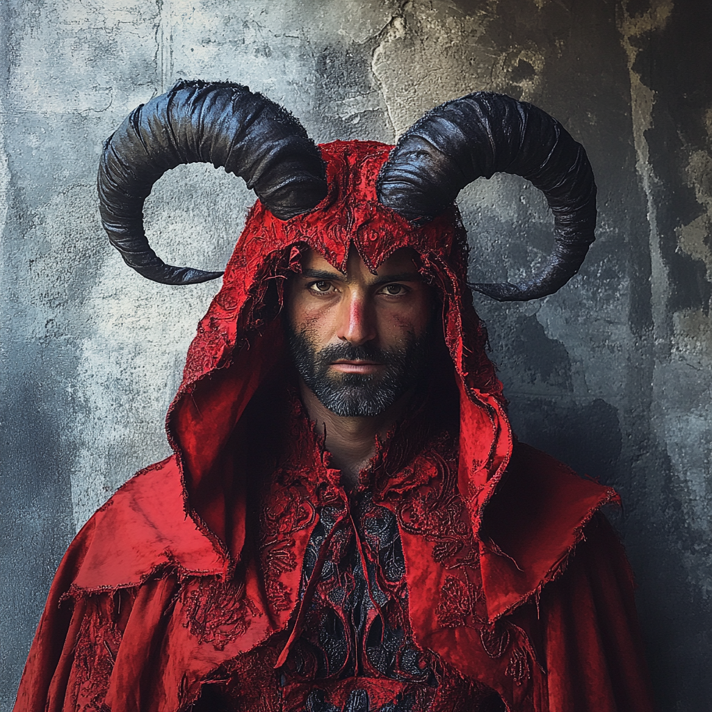 A man in a devil costume | Source: Midjourney