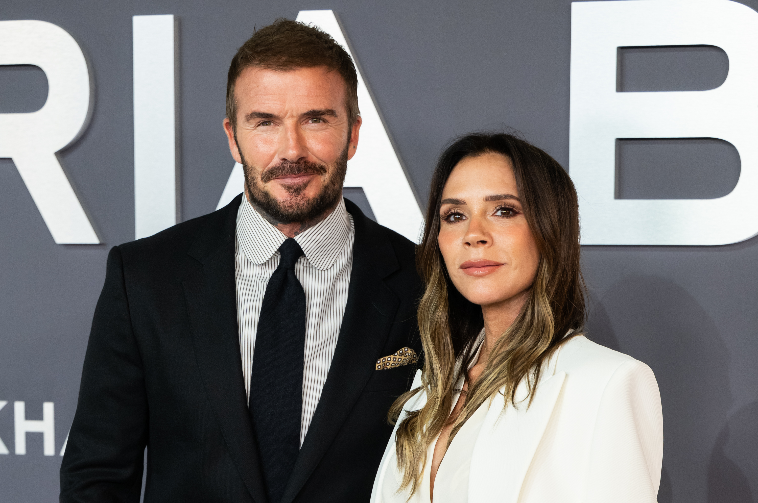 Victoria Beckham and David Beckham attend the "Victoria Beckham" World Premiere at the Curzon Mayfair on October 8, 2025 in London, England | Source: Getty Images