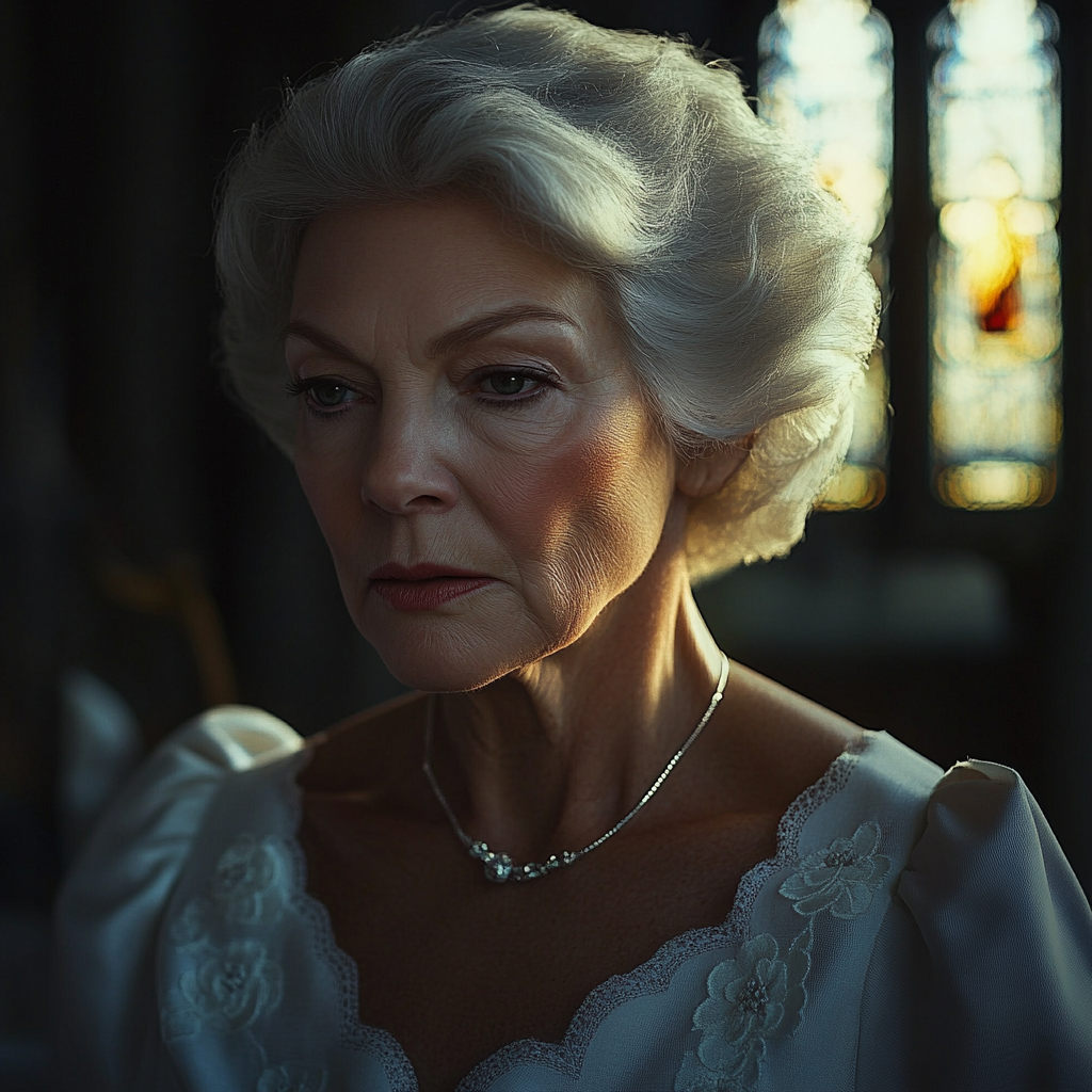 A distressed senior woman | Source: Midjourney