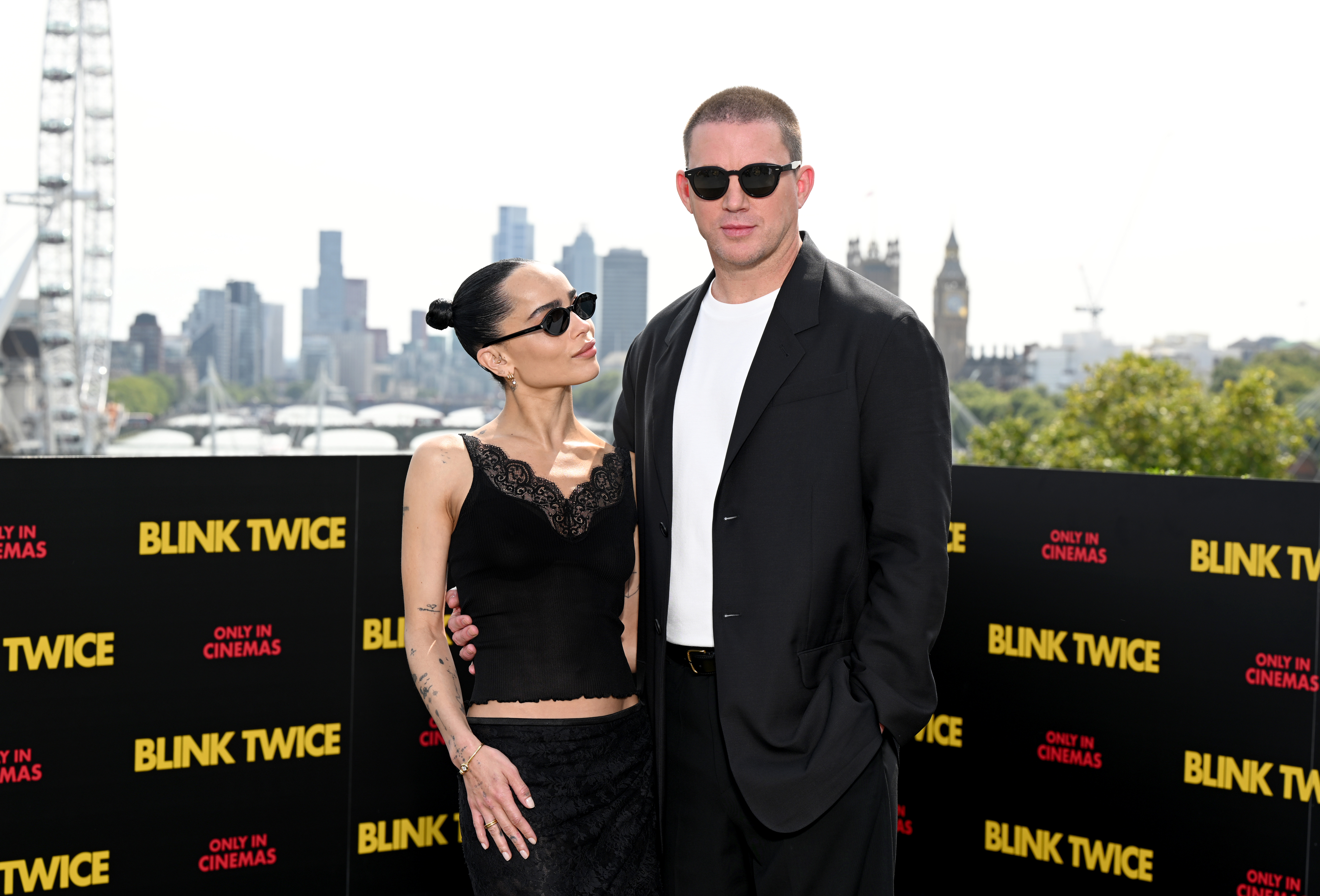 Zoe Kravitz and Channing Tatum attend the photocall of "Blink Twice" at IET London on August 18, 2024, in London, England. | Source: Getty Images