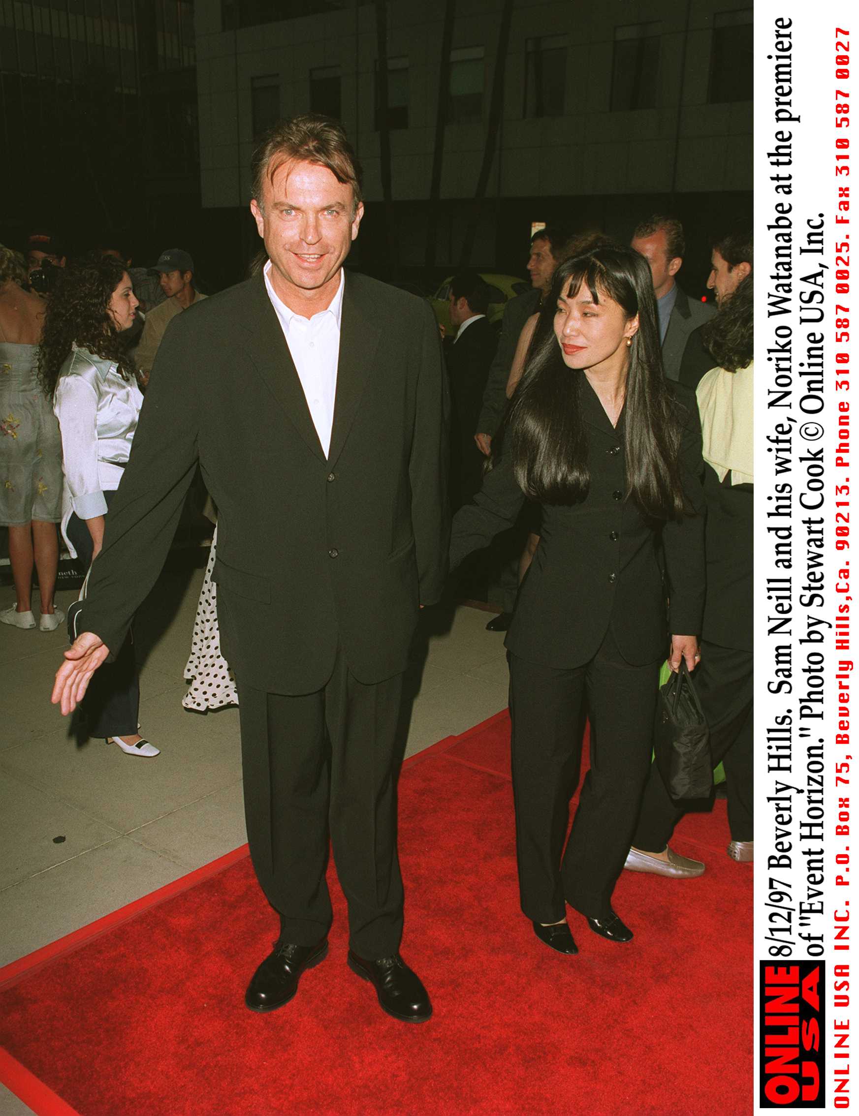 Sam Neill and Noriko Watanabe at the premiere of "Event Horizon" on August 13, 1997, in Beverly Hills, California. | Source: Getty Images