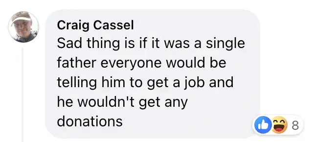 Craig Cassel's comment on Kara Hoppo's GoFundMe initiative | Source: Facebook.com/DailyMailUK