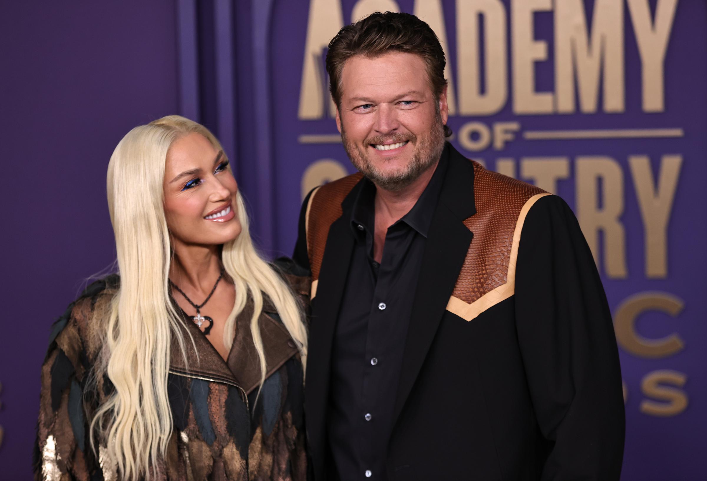 Gwen Stefani and Blake Shelton at the 59th Academy of Country Music Awards on May 16, 2024, in Frisco, Texas. | Source: Getty Images