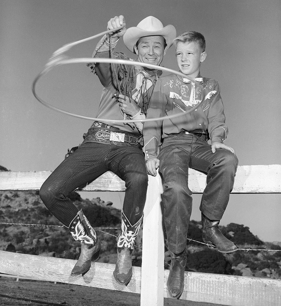 Roy Rogers with his son, Roy Rogers Jr., in California in 1959. | Source: Getty Images