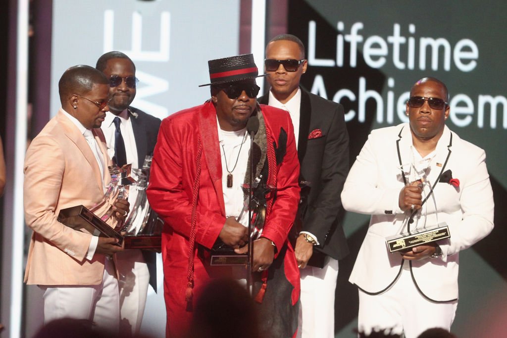 Ricky Bell, Johnny Gill, Bobby Brown and Ronnie Devoe of New Edition at 2017 BET Awards on June 25, 2017 | Photo: Getty Images