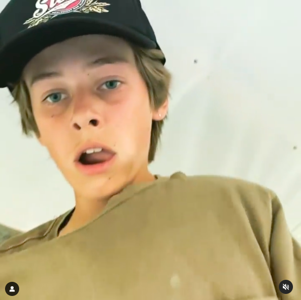 A close-up of Henry Moder's face while he was skating at a skate park, posted on June 18, 2021 | Source: Instagram/modermoder