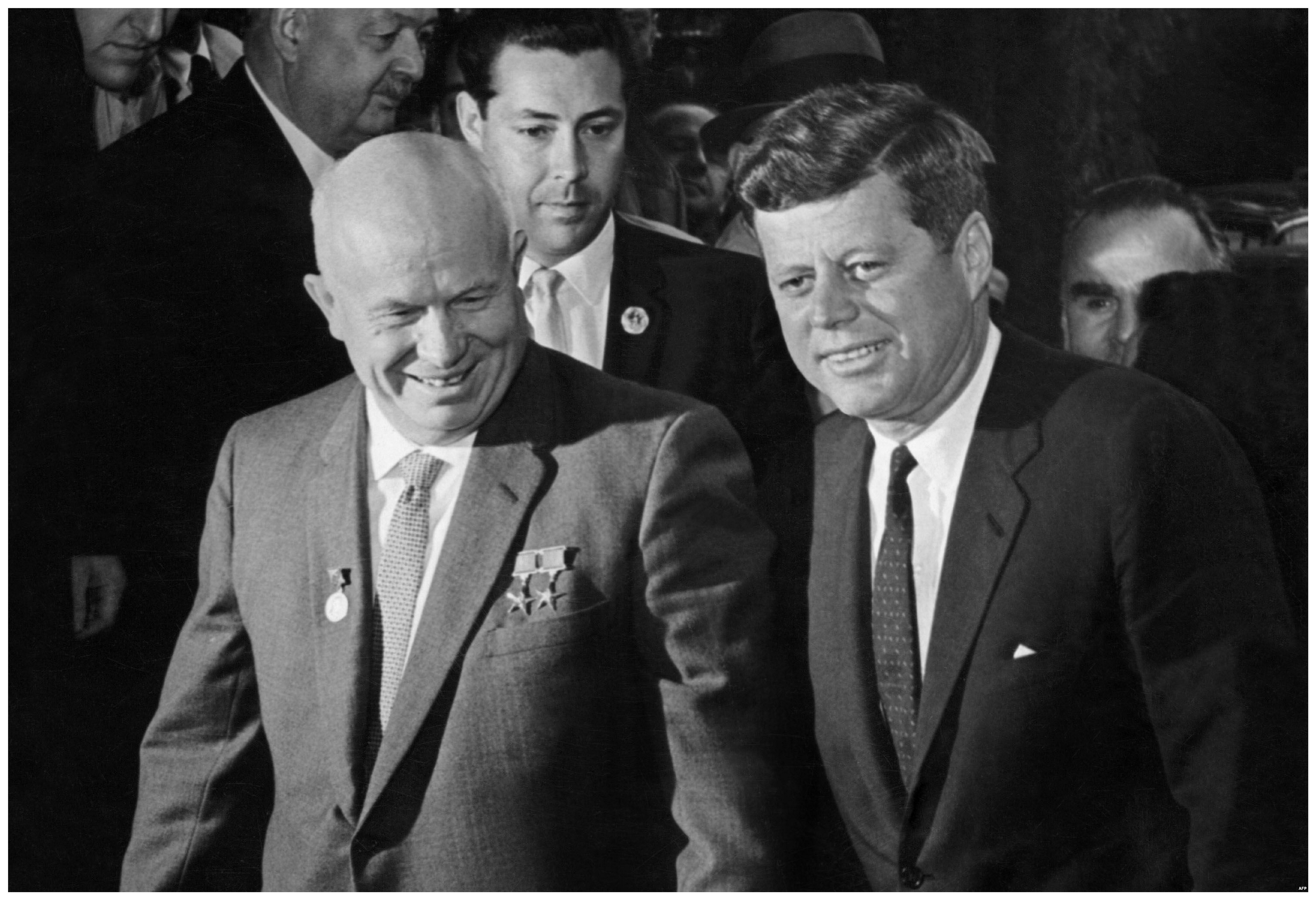 President John F. Kennedy and Premier Nikita Khrushchev of the Soviet Union attend the Vienna summit on June 4, 1961 | Source: Getty Images