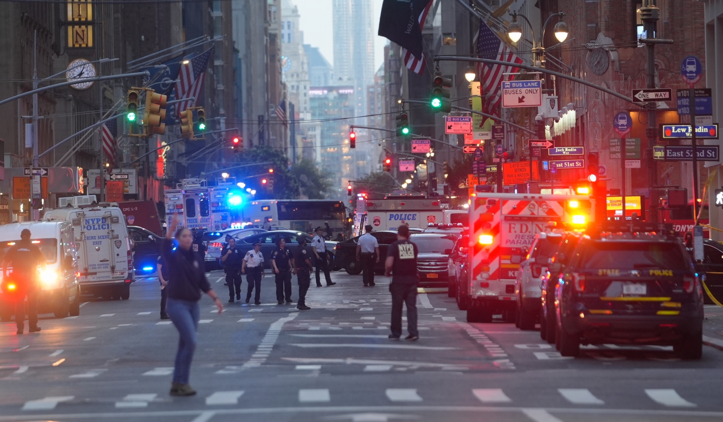 A view of scene following the mass shooting attack in Manhattan, New York on July 29, 2025. | Source: Getty Images