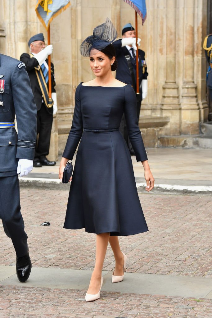 Meghan, duchesse de Sussex assiste en tant que membres de la famille royale à des événements pour marquer le centenaire de la RAF le 10 juillet 2018 à Londres, en Angleterre.  | Photo : Getty Images