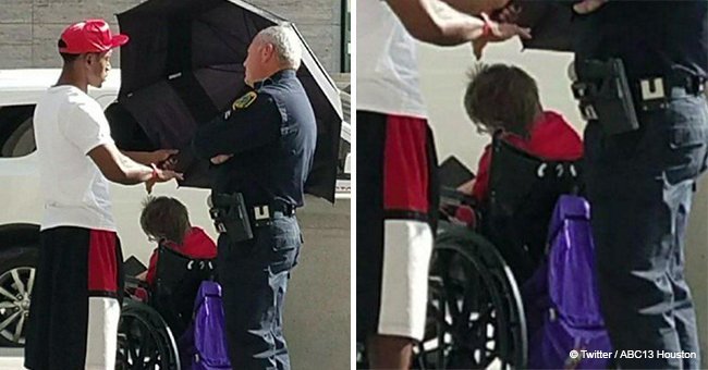 Photo of boy's actions towards disabled woman in wheelchair goes viral