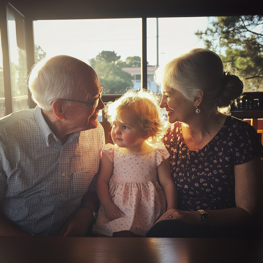 A little girl with her grandparents | Source: Midjourney