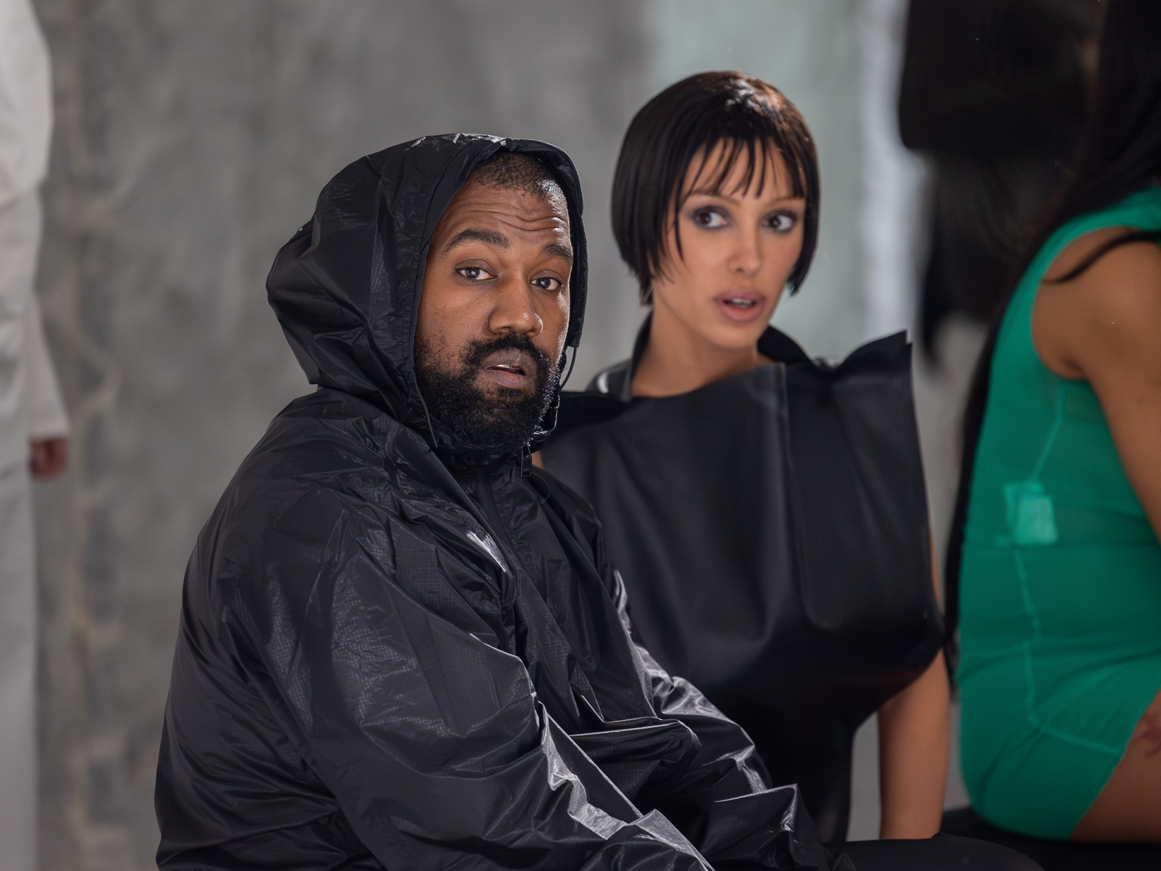 Kanye West and Bianca Censori at the Marni fashion show during the Milan Fashion Week Womenswear Fall/Winter 2024-2025 on February 23, 2024, in Milan, Italy | Source: Getty Images