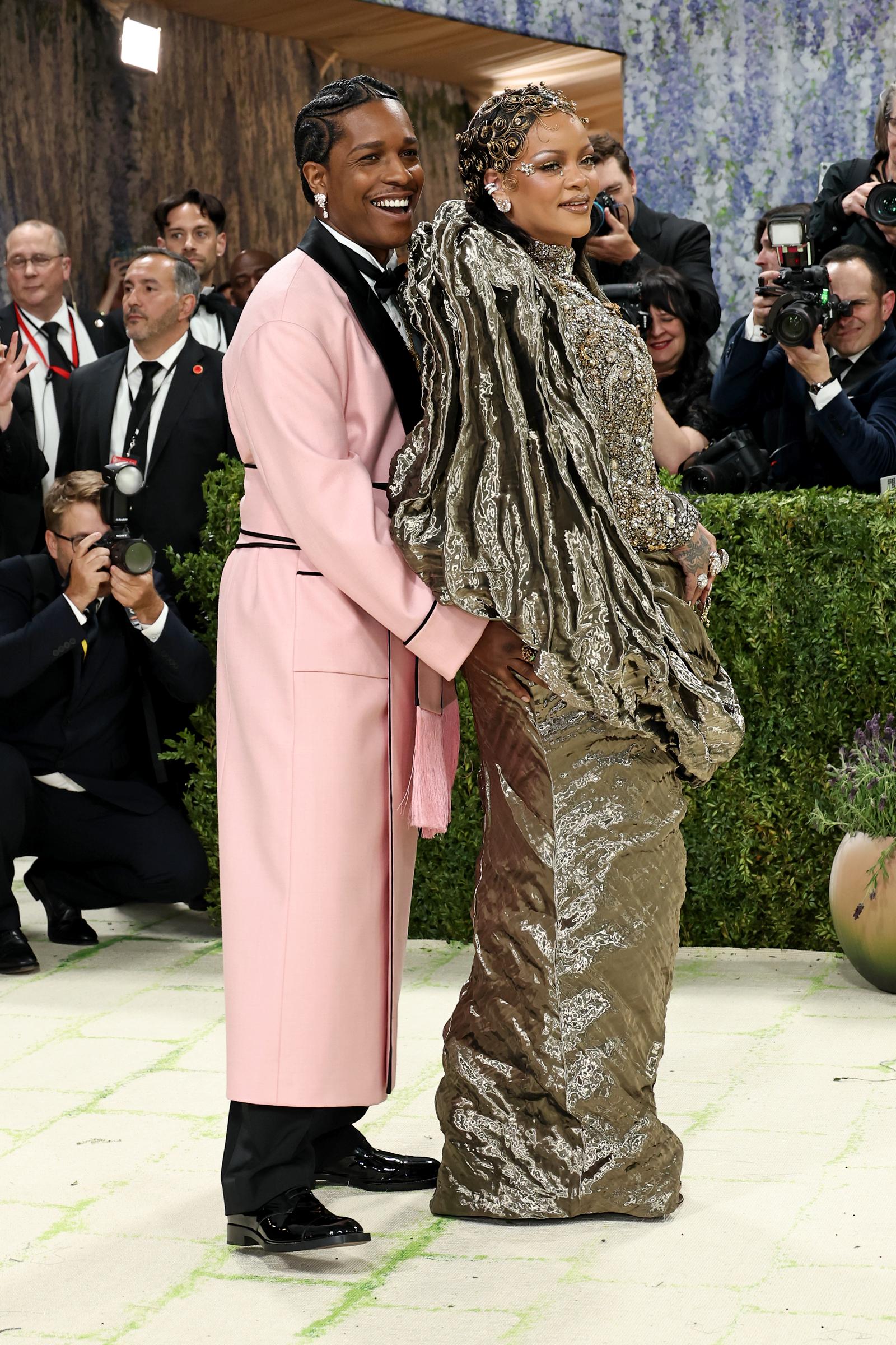 A$AP Rocky and Rihanna pose for photos at the Met Gala celebrating "Costume Art" in New York City on May 4, 2026. | Source: Getty Images