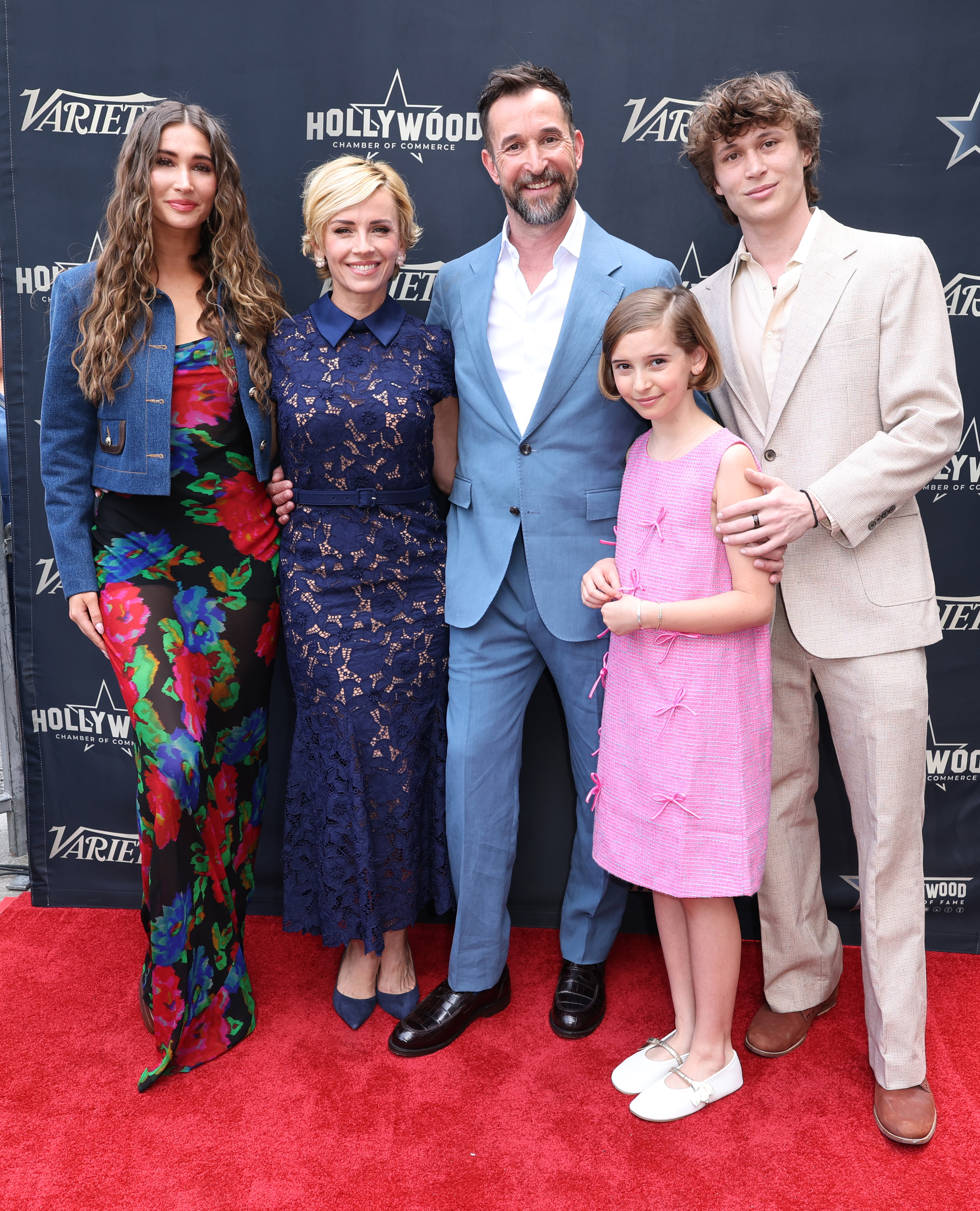 Auden Wyle, Sara Wells, Noah Wyle, Frances Wyle and Owen Wyle at the ceremony honoring Noah Wyle with a star on the Hollywood Walk of Fame on April 9, 2026, in Los Angeles, California | Source: Getty Images