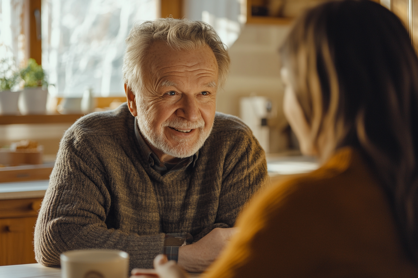 A man talking to his daughter | Source: Midjourney