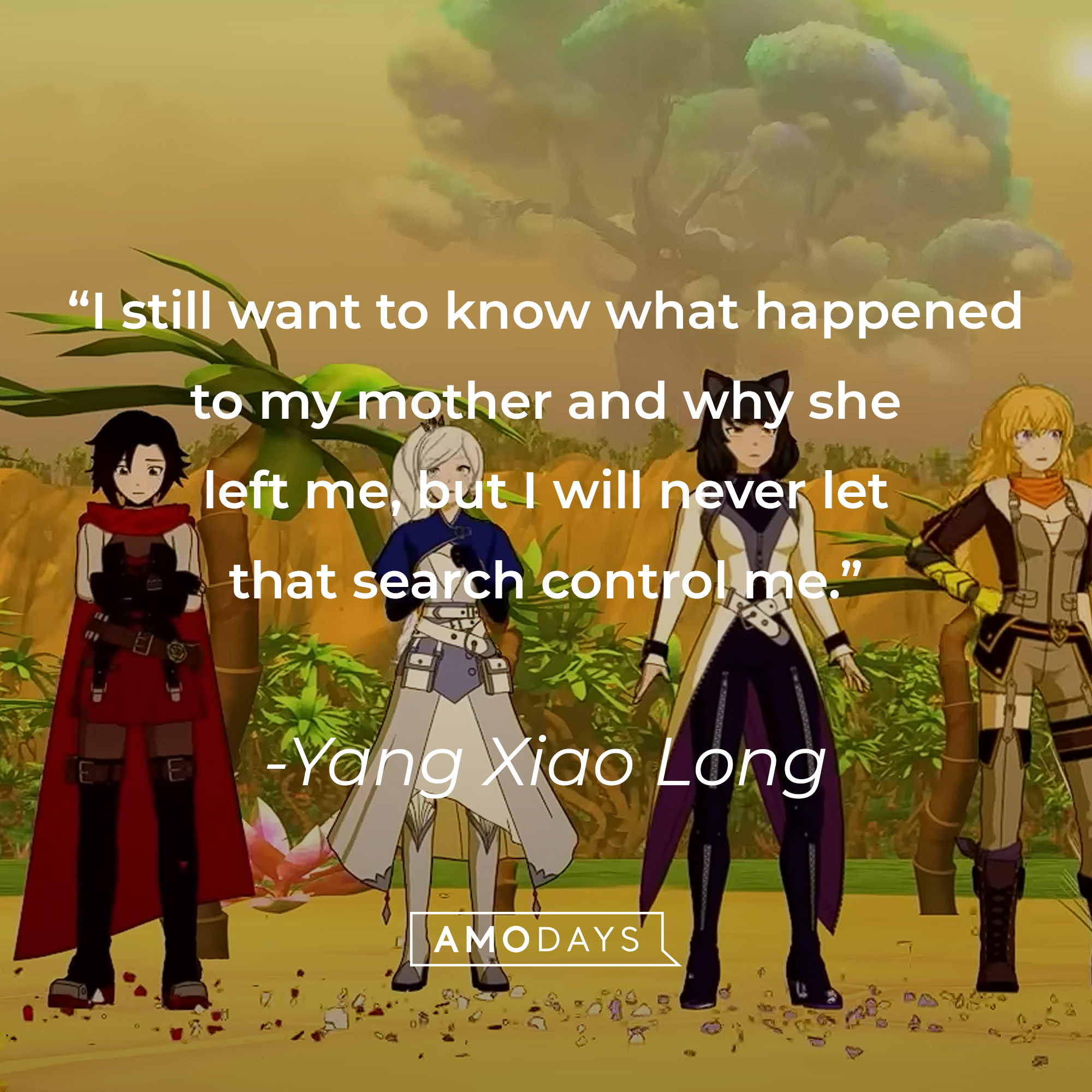 Yang Xiao Long's quote: "I still want to know what happened to my mother and why she left me, but I will never let that search control me." | Source: Youtube.com/crunchyrolldubs