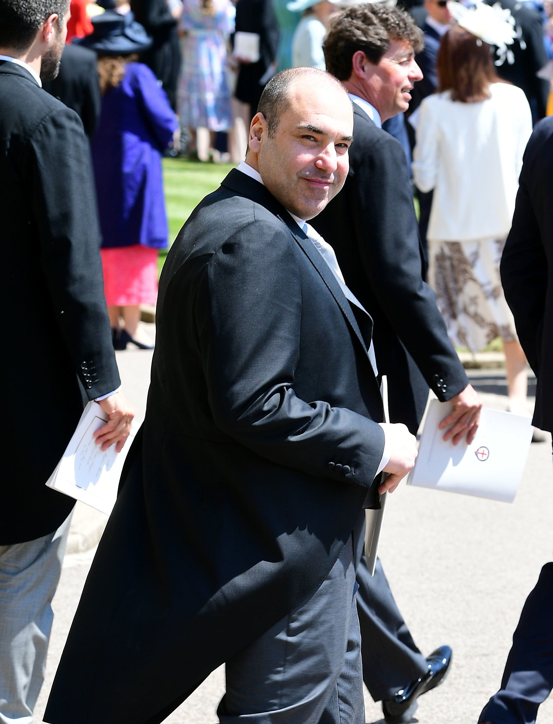 Rick Hoffman arrive at St George's Chapel at Windsor Castle before the wedding of Prince Harry to Meghan Markle in Windsor, England, on May 19, 2018. | Source: Getty Images