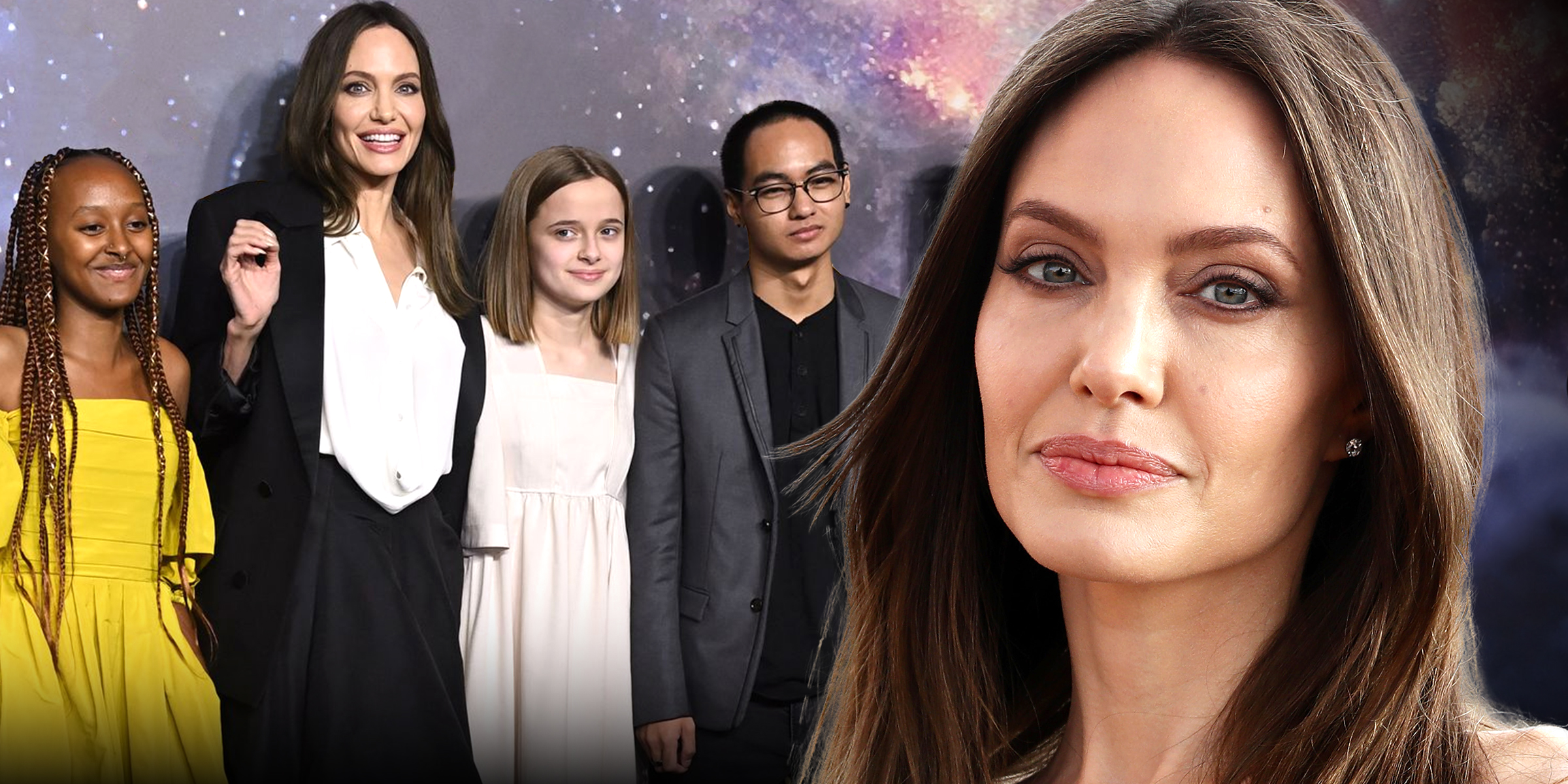 Zahara Jolie-Pitt, Angelina Jolie, Vivienne Jolie-Pitt, and Maddox Jolie-Pitt | Angelina Jolie | Source: Getty Images