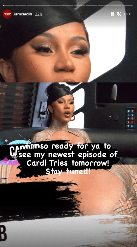 Cardi B teases her Burberry outfit in her Instagram stories on January 28, 2021 | Source: https://www.instagram.com/iamcardib/