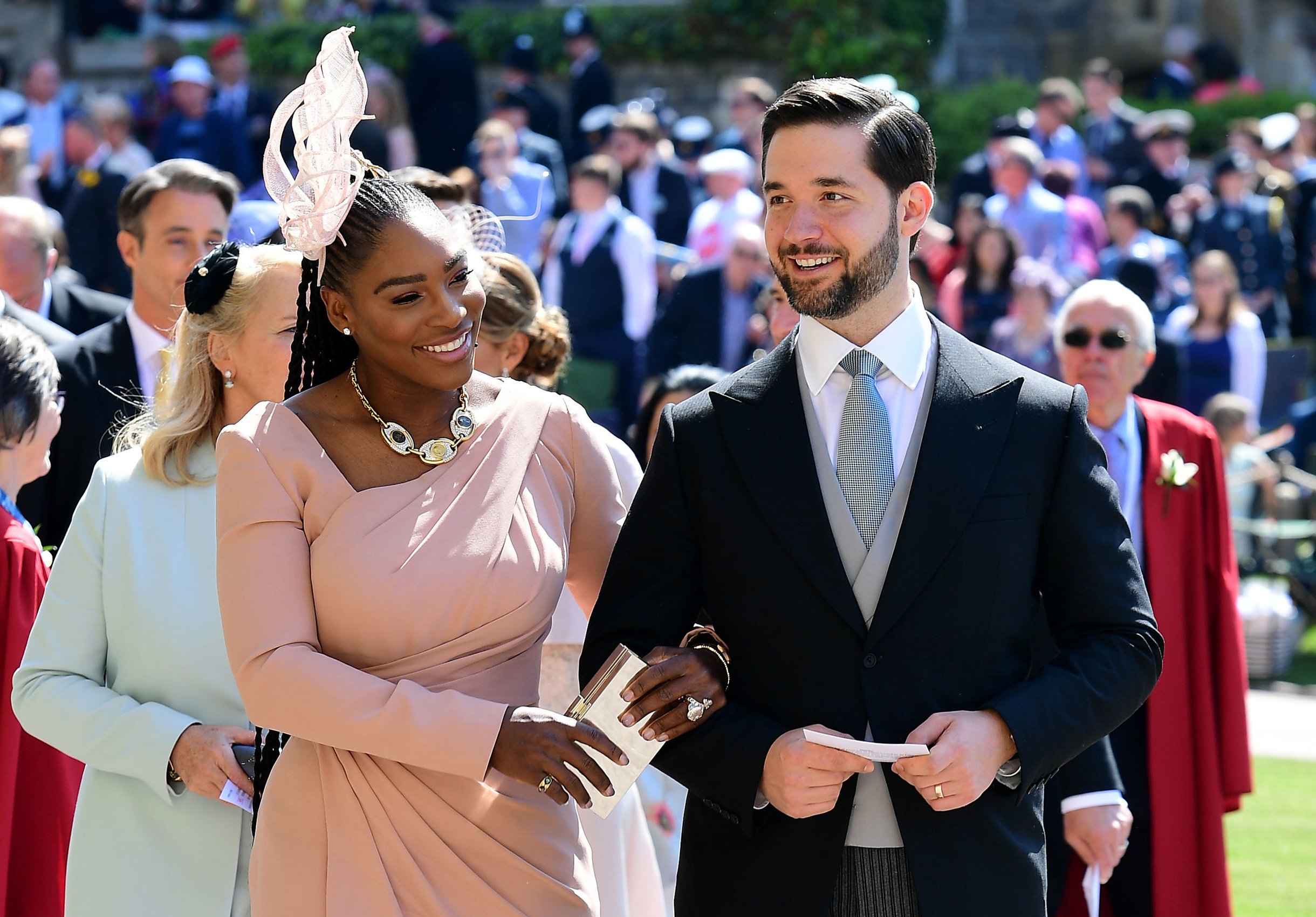 Serena Williams and Alexis Ohanian at Prince Harry and Meghan Markle's wedding ceremony at St George's Chapel, Windsor Castle, in Windsor, on May 19, 2018. | Source: Getty Images