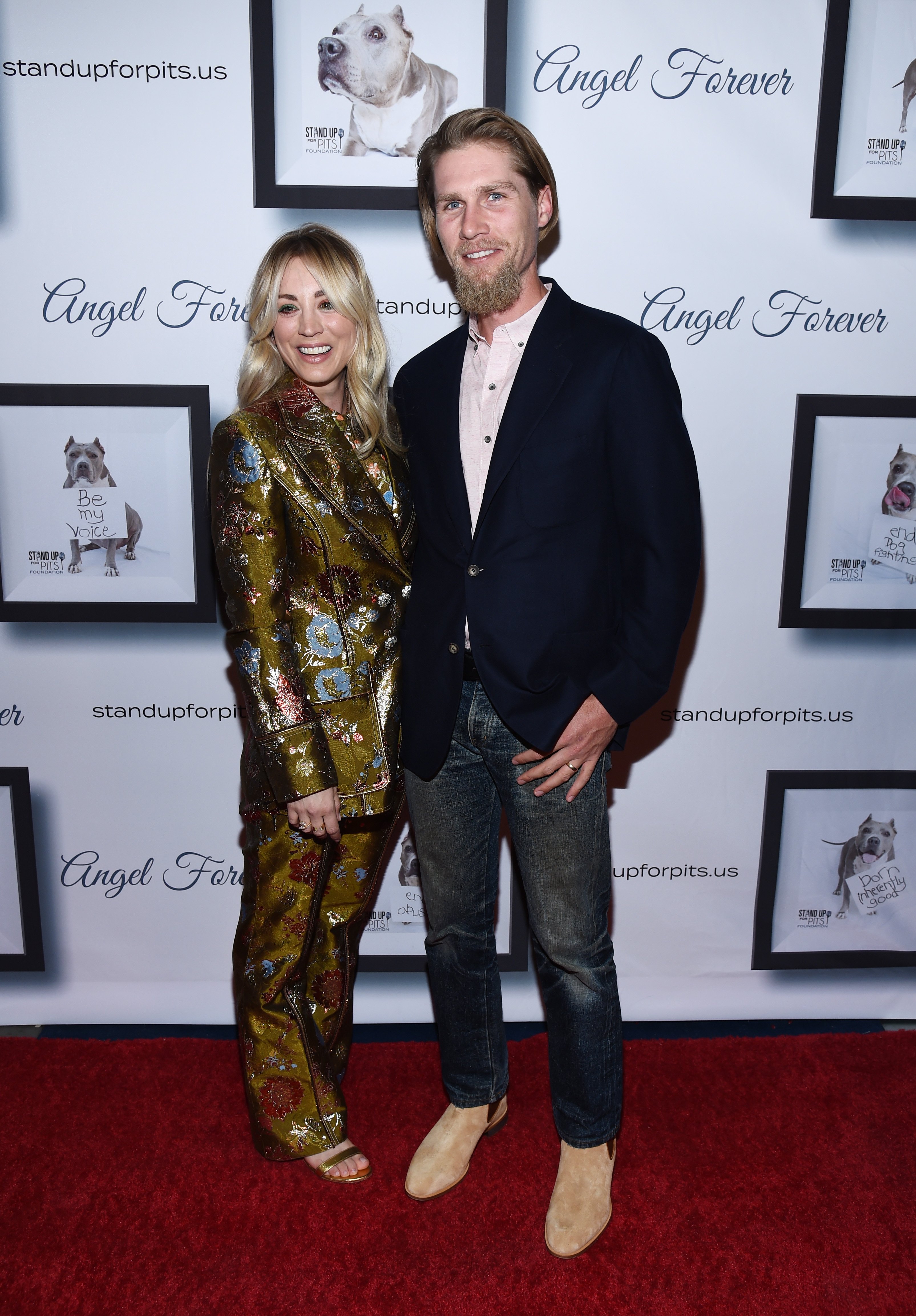 Kaley Cuoco and Karl Cook at the 9th Annual Stand Up For Pits event on November 3, 2019, in Los Angeles, California | Source: Getty Images