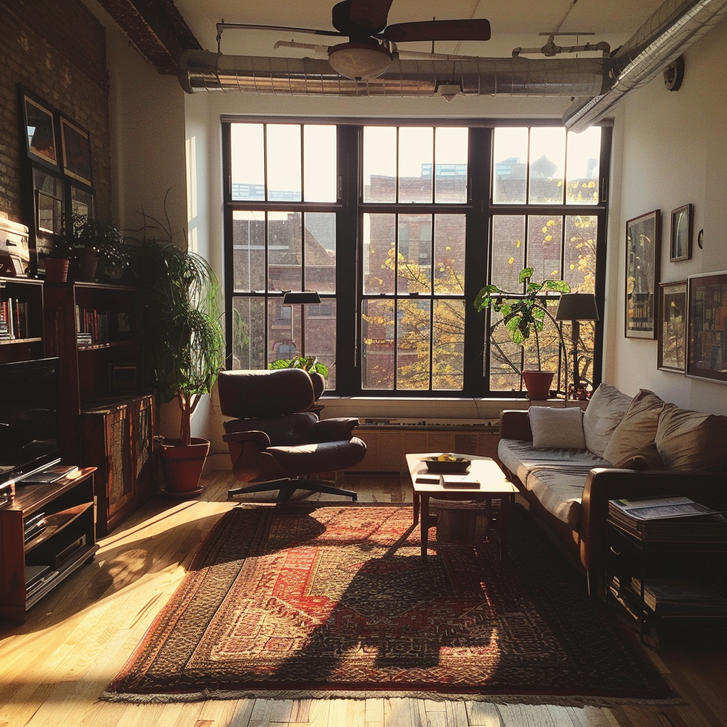 A living room in an apartment | Source: Midjourney