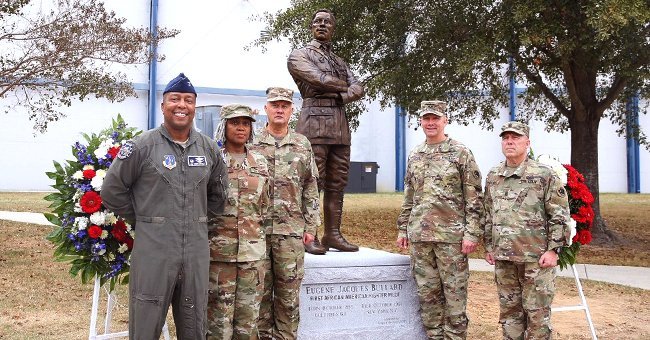 Members of the US Air Force honoring Eugene Jacques Bullard by attending his statue reveal | Source: Twitter / TAGofGA