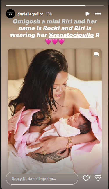 Danielle Greenblatt gushes over the necklace Rihanna has worn from a post shared on her Instagram Story on September 25, 2025 | Source: Instagram/daniellegadipr