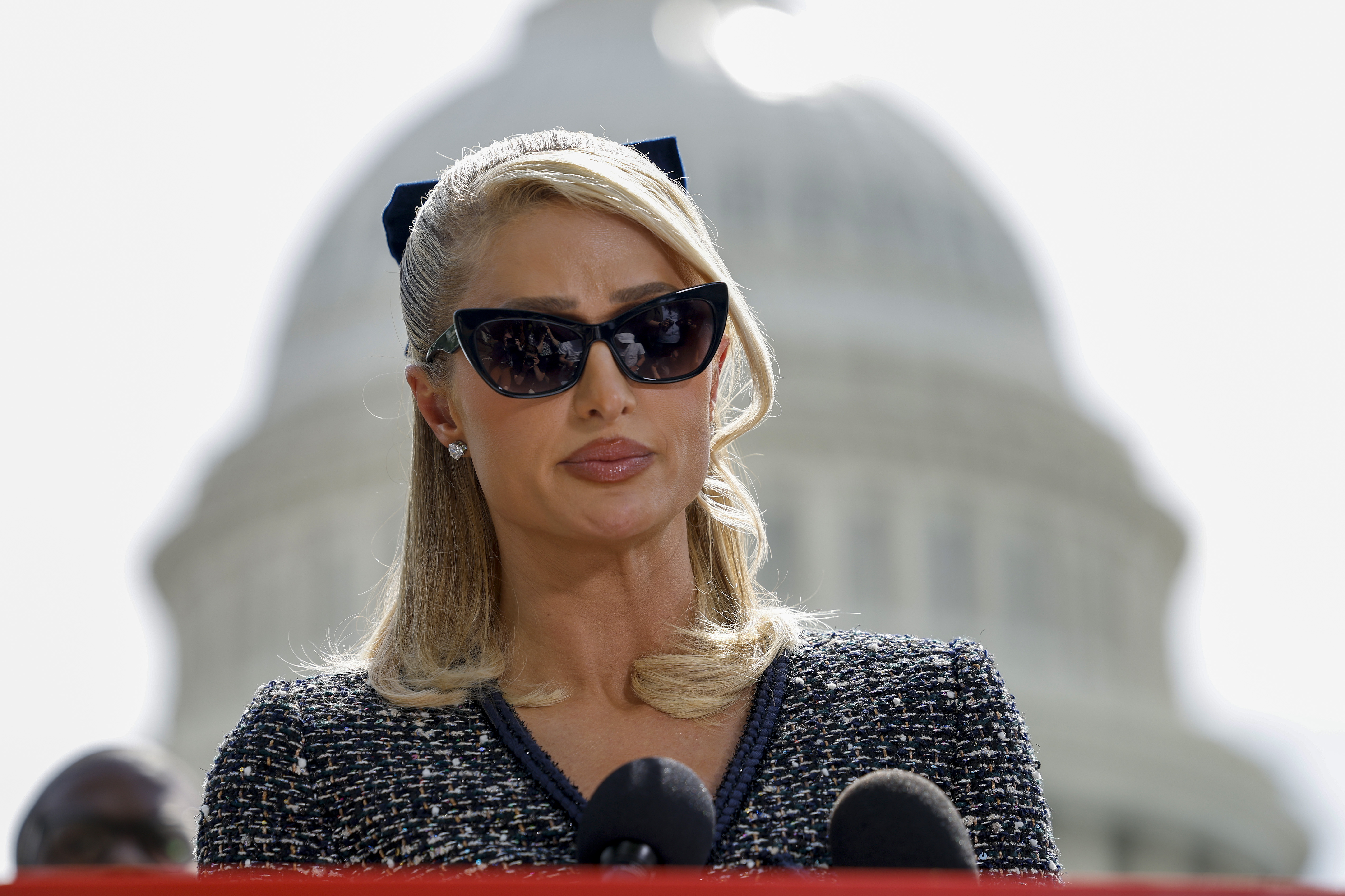 Paris Hilton during a press conference for the Stop Institutional Child Abuse Act in Washington, DC. on April 27, 2023 | Source: Getty Images
