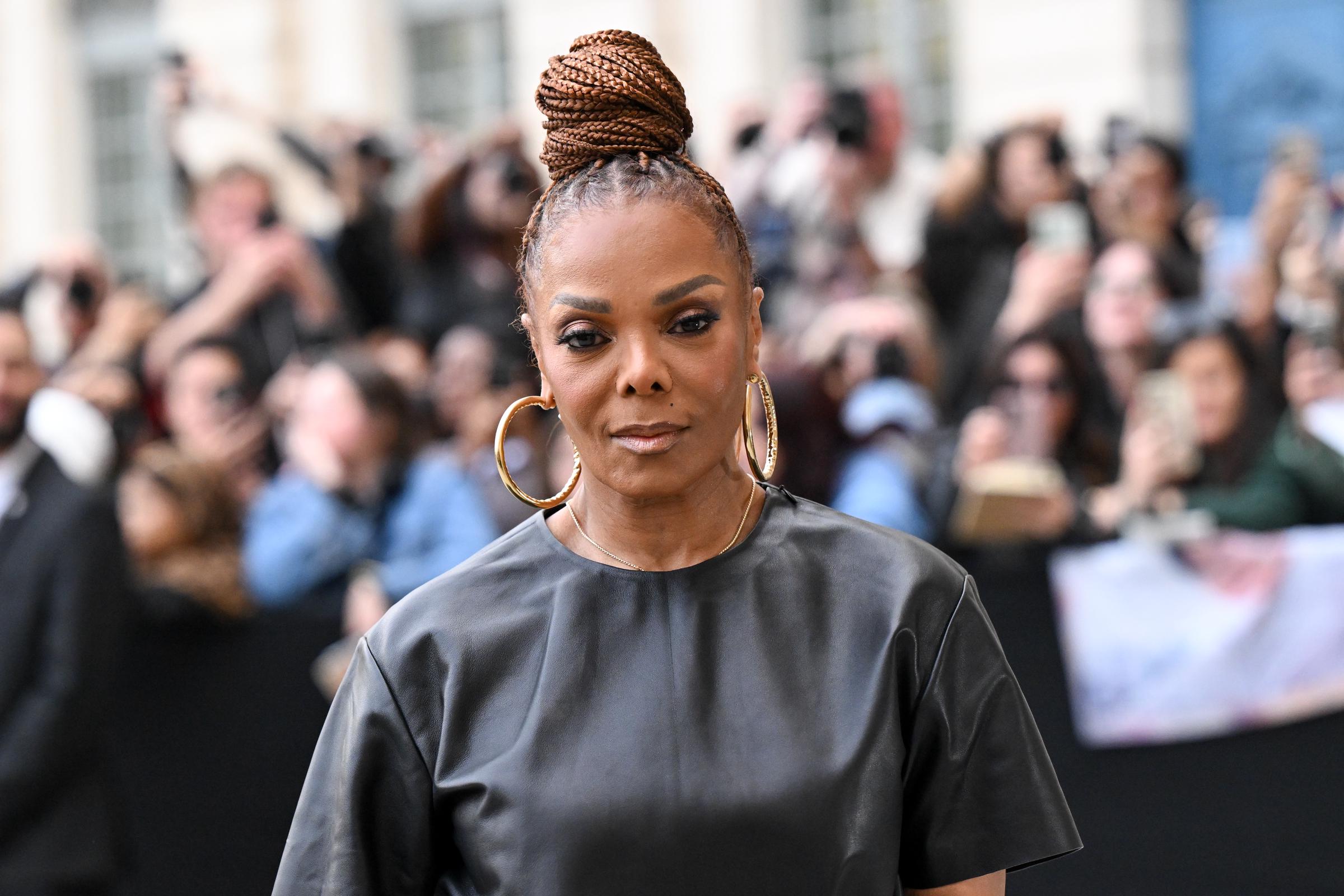 A close-up of Janet Jackson months before the BET Awards, as she arrived at the Tom Ford Womenswear Spring/Summer 2026 show during Paris Fashion Week on October 1, 2025, in Paris, France. | Source: Getty Images
