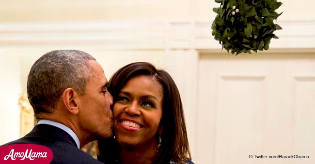 Former president Barack Obama wishes everyone Merry Christmas with a sweet photo of Michelle.