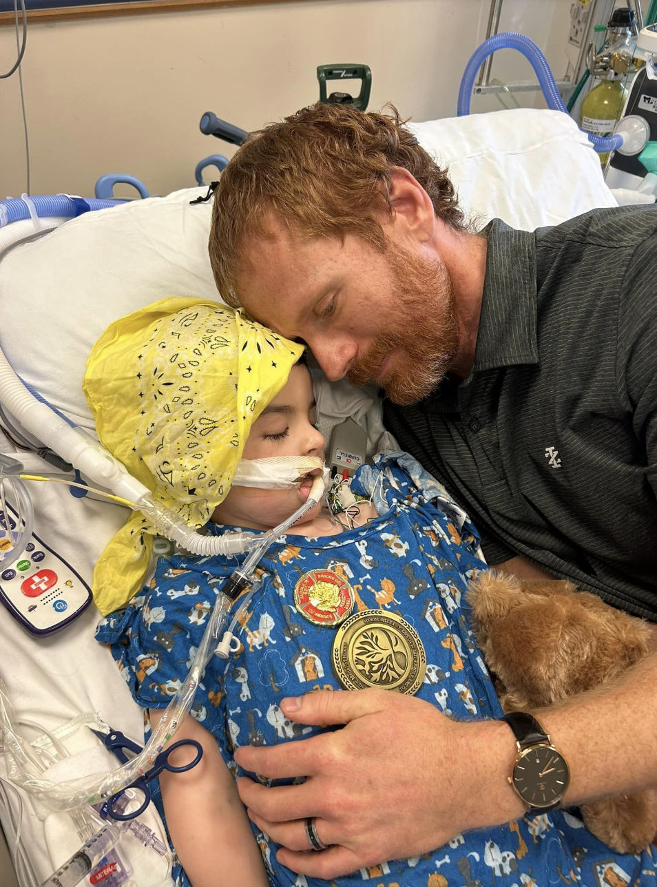 Jamey Brice with his son, Zachariah Brice, in the hospital, as seen in a photo dated April 18, 2024 | Source: Facebook/jamey.brice