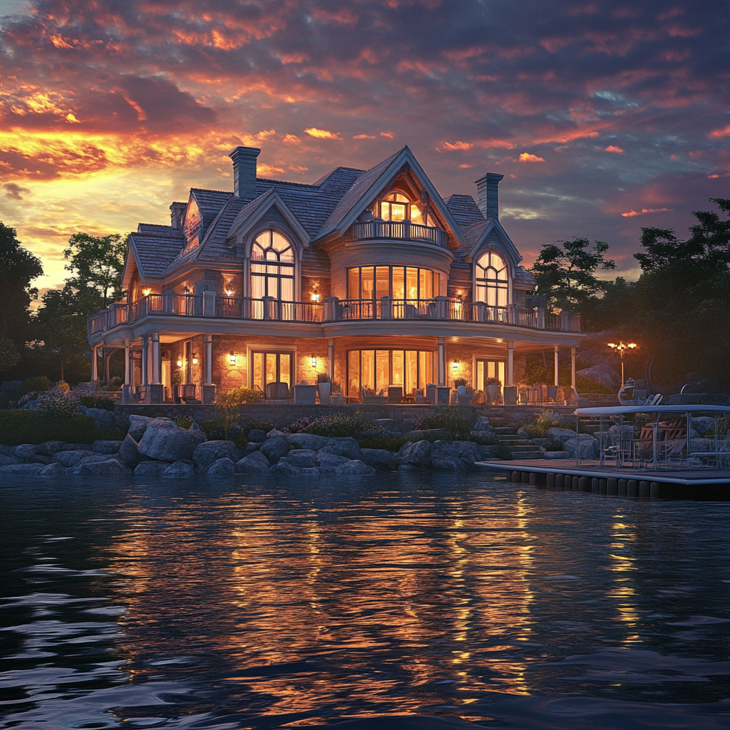 A magnificent house by the lake | Source: Midjourney