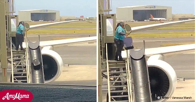 Airport baggage handler caught on camera carelessly hurling bags